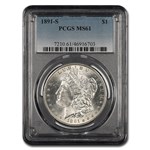 1891-S Morgan Dollar MS-61 PCGS