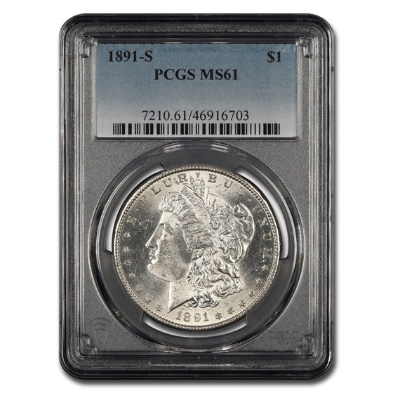 1891-S Morgan Dollar MS-61 PCGS 1891-S Morgan Dollar MS-61 PCGS