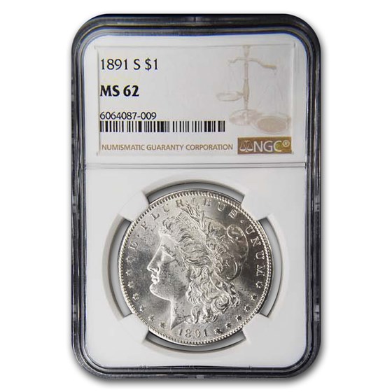 1891-S Morgan Dollar MS-62 NGC 1891-S Morgan Dollar MS-62 NGC