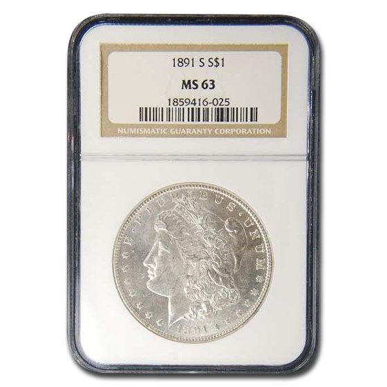 1891-S Morgan Dollar MS-63 NGC 1891-S Morgan Dollar MS-63 NGC