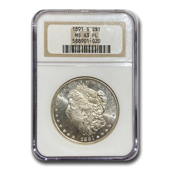 1891-S Morgan Dollar MS-63 PL NGC 1891-S Morgan Dollar MS-63 PL NGC