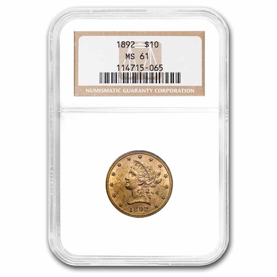 1892 $10 Liberty Gold Eagle MS-61 NGC 1892 $10 Liberty Gold Eagle MS-61 NGC