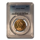 1892 $10 Liberty Gold Eagle MS-61 PCGS