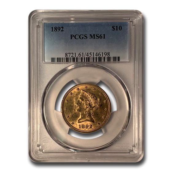 1892 $10 Liberty Gold Eagle MS-61 PCGS 1892 $10 Liberty Gold Eagle MS-61 PCGS