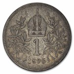1892-1907 Austria Silver 1 Corona Franz Joseph I Avg Circ