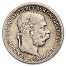 1892-1907 Austrian Empire Silver Crown Franz Joseph I Avg Circ