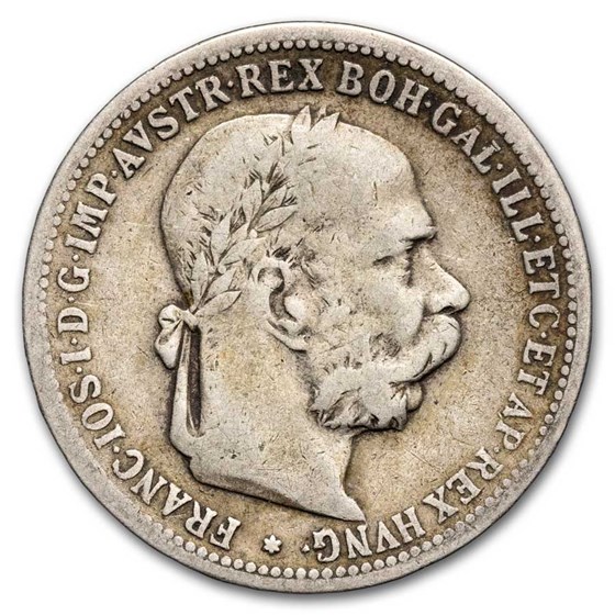 1892-1907 Austrian Empire Silver Crown Franz Joseph I Avg Circ 1892-1907 Austrian Empire Silver Crown Franz Joseph I Avg Circ