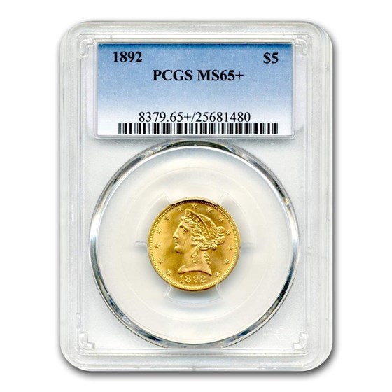 1892 $5 Liberty Gold Half Eagle MS-65+ PCGS 1892 $5 Liberty Gold Half Eagle MS-65+ PCGS