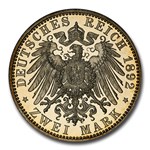 1892-A Germany Silver 2 Mark Heinrich XXII PR-65 Cameo PCGS