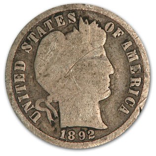 1892 Barber Dime AG 1892 Barber Dime AG
