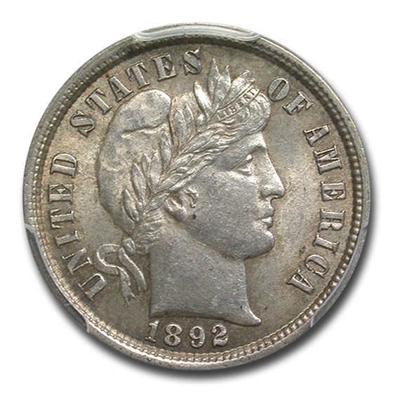 1892 Barber Dime AU-58 PCGS 1892 Barber Dime AU-58 PCGS
