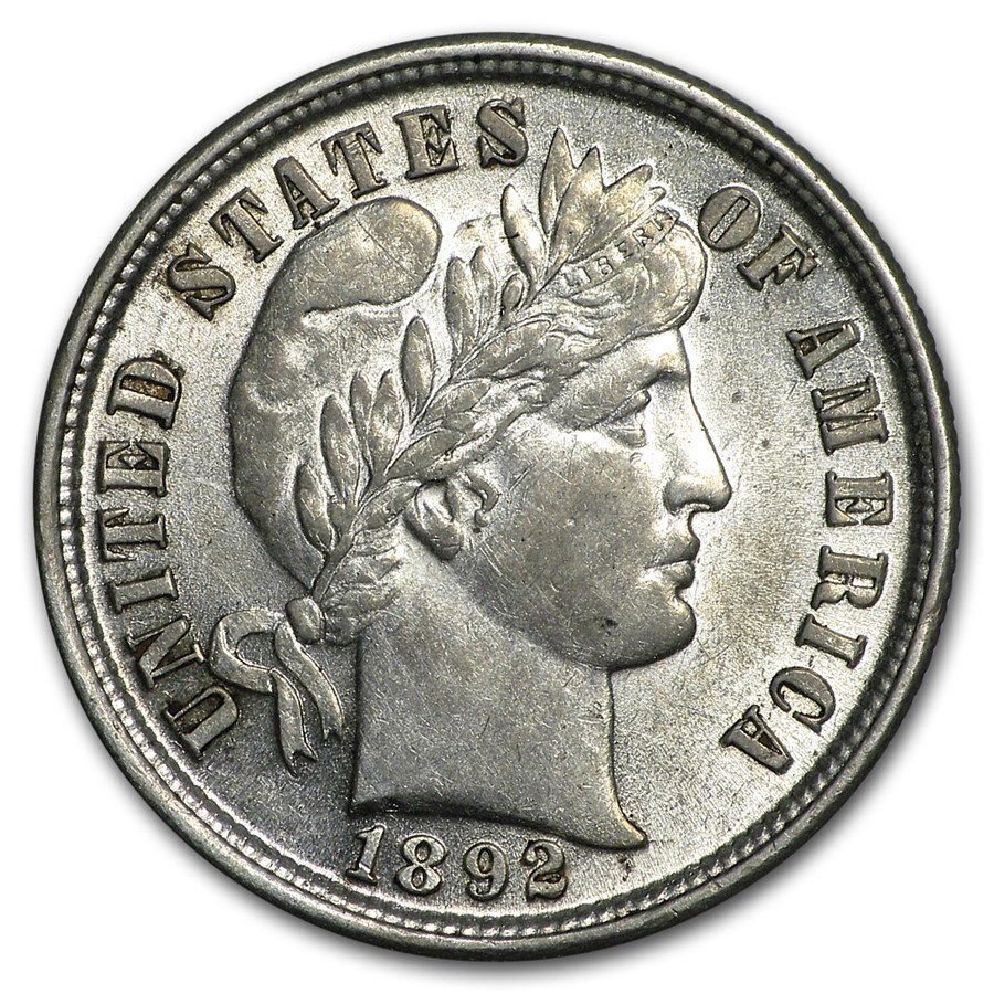 1892 Barber Dime AU