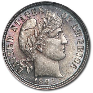 1892 Barber Dime MS-65 NGC 1892 Barber Dime MS-65 NGC