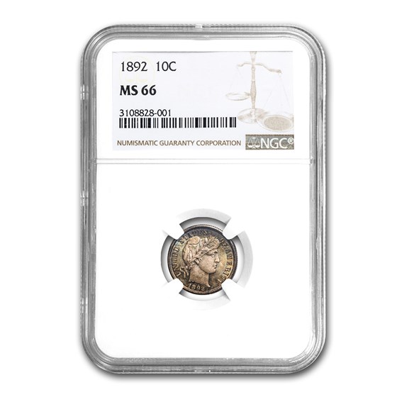 1892 Barber Dime MS-66 NGC 1892 Barber Dime MS-66 NGC