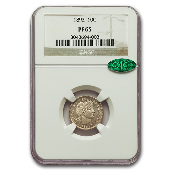 1892 Barber Dime PF-65 NGC CAC 1892 Barber Dime PF-65 NGC CAC
