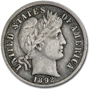 1892 Barber Dime VF 1892 Barber Dime VF