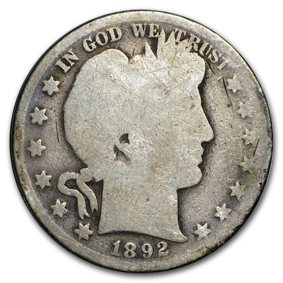 1892 Barber Half Dollar AG 1892 Barber Half Dollar AG
