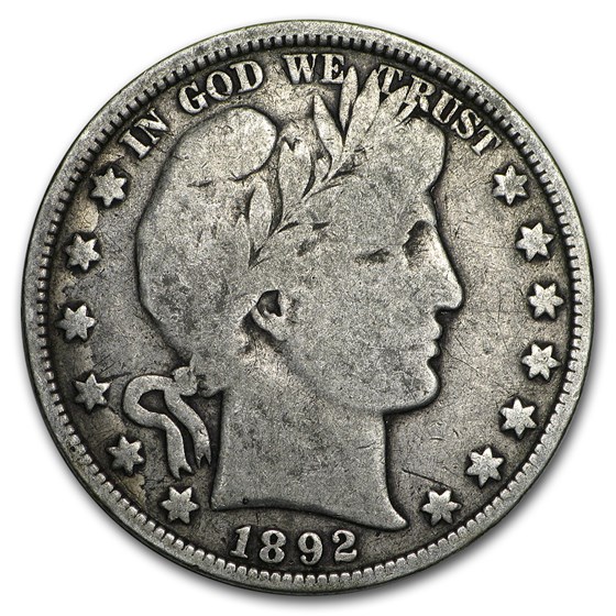 1892 Barber Half Dollar VG 1892 Barber Half Dollar VG