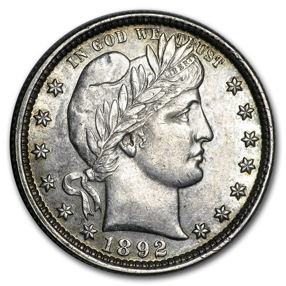 1892 Barber Quarter AU 1892 Barber Quarter AU