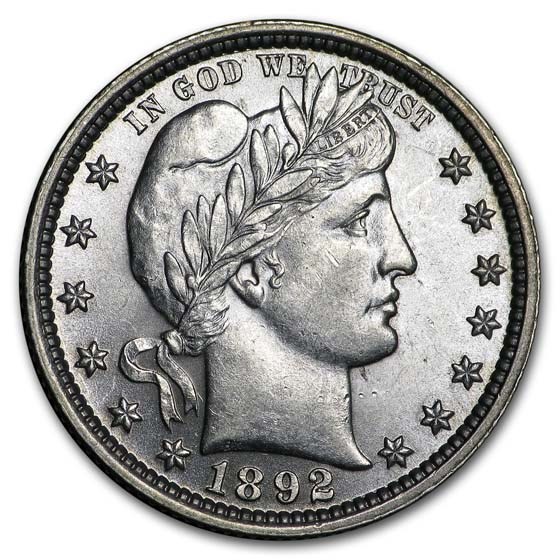 1892 Barber Quarter BU