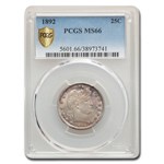 1892 Barber Quarter MS-66 PCGS