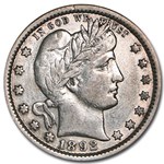 1892 Barber Quarter XF