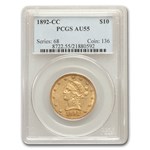 1892-CC $10 Liberty Gold Eagle AU-55 PCGS