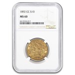 1892-CC $10 Liberty Gold Eagle MS-60 NGC