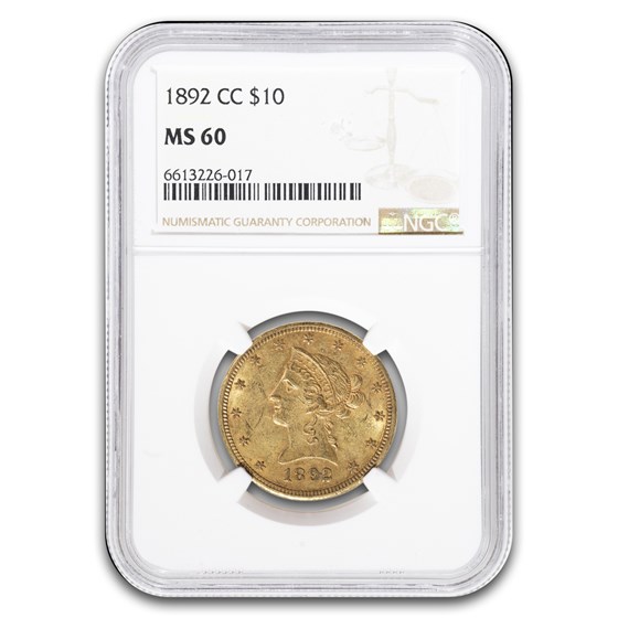 1892-CC $10 Liberty Gold Eagle MS-60 NGC