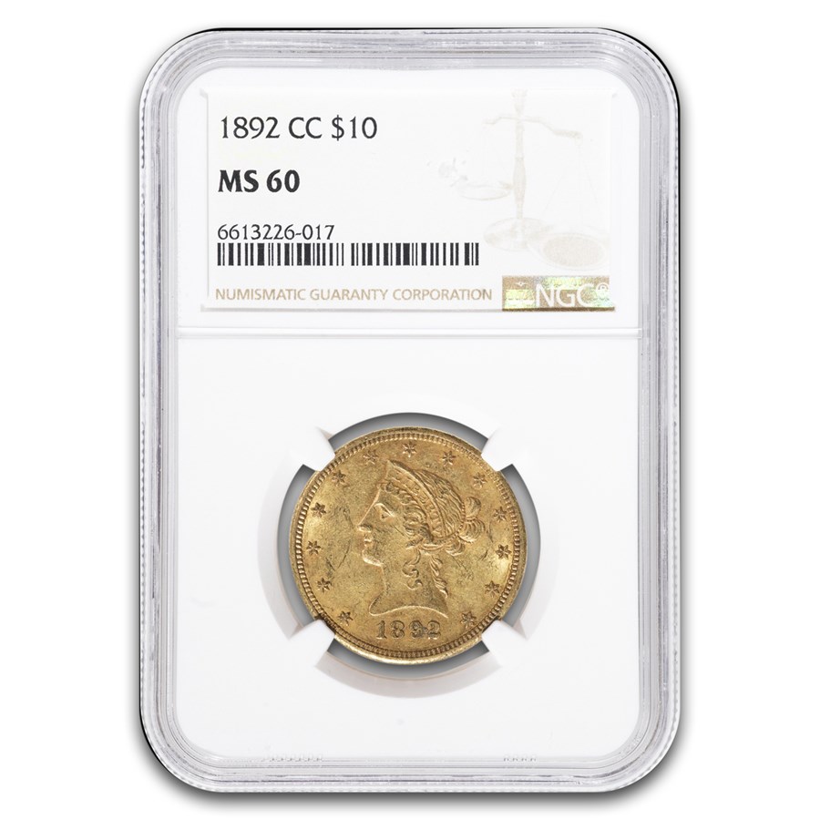 1892-CC $10 Liberty Gold Eagle MS-60 NGC