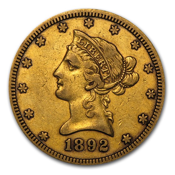 1892-CC $10 Liberty Gold Eagle VF-35 1892-CC $10 Liberty Gold Eagle VF-35
