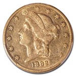 1892-CC $20 Liberty Gold Double Eagle AU-53 PCGS