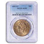 1892-CC $20 Liberty Gold Double Eagle AU-55 PCGS