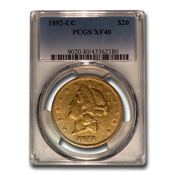 1892-CC $20 Liberty Gold Double Eagle XF-40 PCGS 1892-CC $20 Liberty Gold Double Eagle XF-40 PCGS