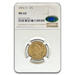1892-CC $5 Liberty Gold Half Eagle MS-62 NGC CAC