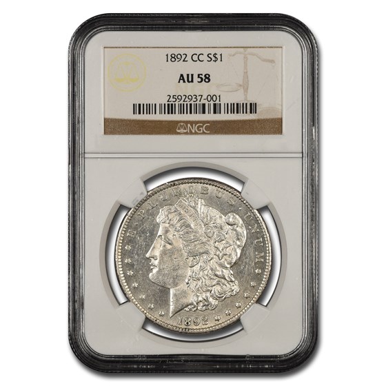 1892-CC Morgan Dollar AU-58 NGC 1892-CC Morgan Dollar AU-58 NGC