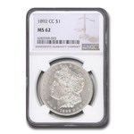 1892-CC Morgan Dollar MS-62 NGC