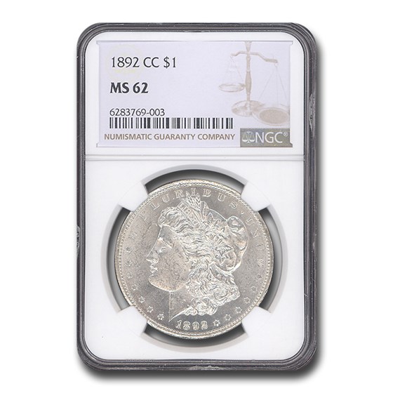 1892-CC Morgan Dollar MS-62 NGC 1892-CC Morgan Dollar MS-62 NGC