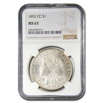 1892-CC Morgan Dollar MS-63 NGC