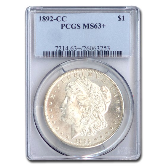 1892-CC Morgan Dollar MS-63+ Plus PCGS 1892-CC Morgan Dollar MS-63+ Plus PCGS