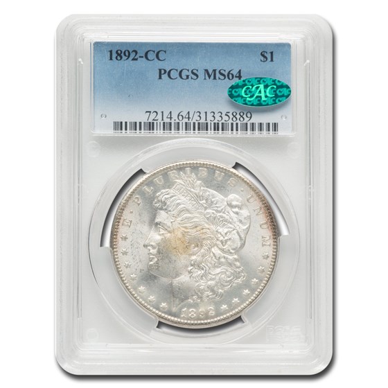 1892-CC Morgan Dollar MS-64 PCGS CAC 1892-CC Morgan Dollar MS-64 PCGS CAC