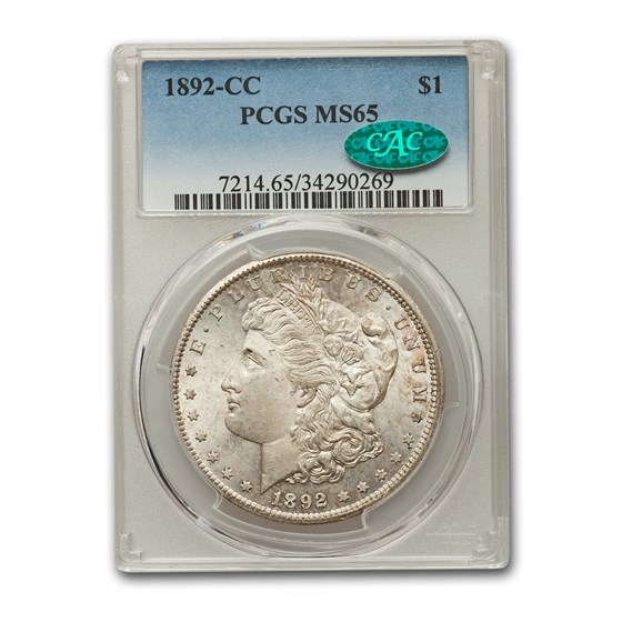 1892-CC Morgan Dollar MS-65 PCGS CAC 1892-CC Morgan Dollar MS-65 PCGS CAC