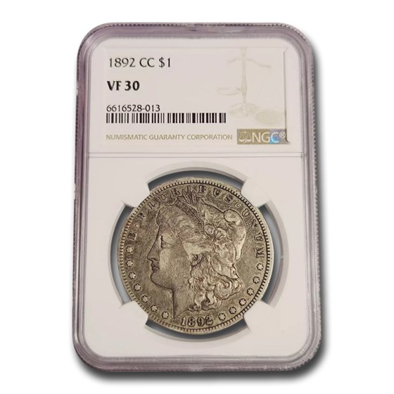 1892-CC Morgan Dollar VF-30 NGC 1892-CC Morgan Dollar VF-30 NGC