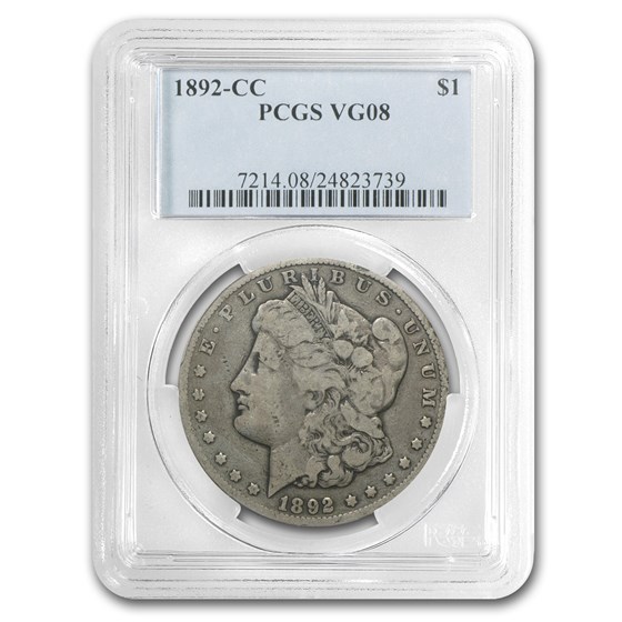 1892-CC Morgan Dollar VG-8 PCGS