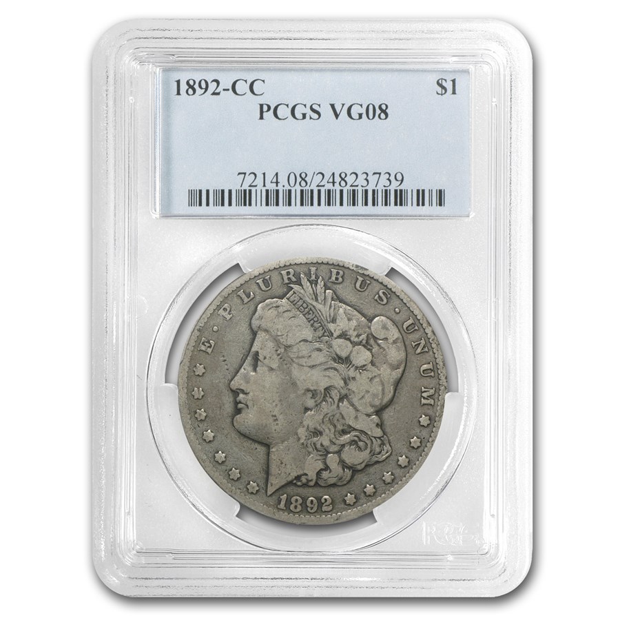 1892-CC Morgan Dollar VG-8 PCGS