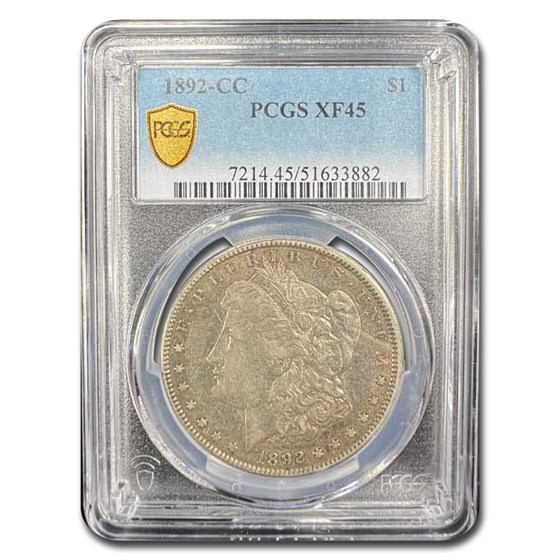 1892-CC Morgan Dollar XF-45 PCGS 1892-CC Morgan Dollar XF-45 PCGS