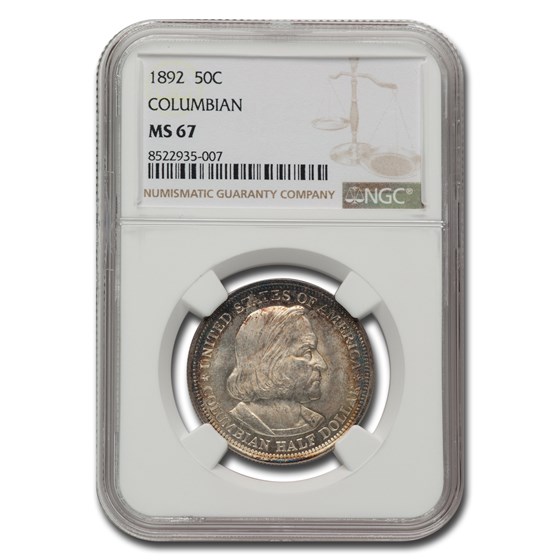 1892 Columbian Expo Half Dollar MS-67 NGC 1892 Columbian Expo Half Dollar MS-67 NGC