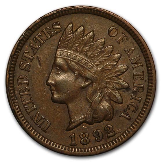 1892 Indian Head Cent AU
