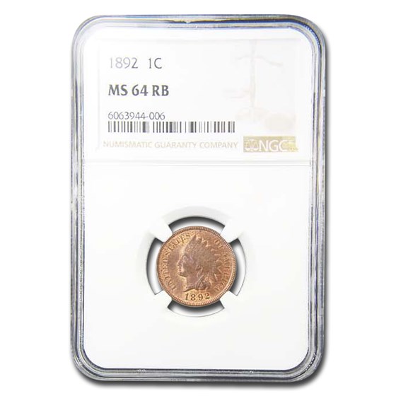 1892 Indian Head Cent MS-64 NGC (Red/Brown) 1892 Indian Head Cent MS-64 NGC (Red/Brown)