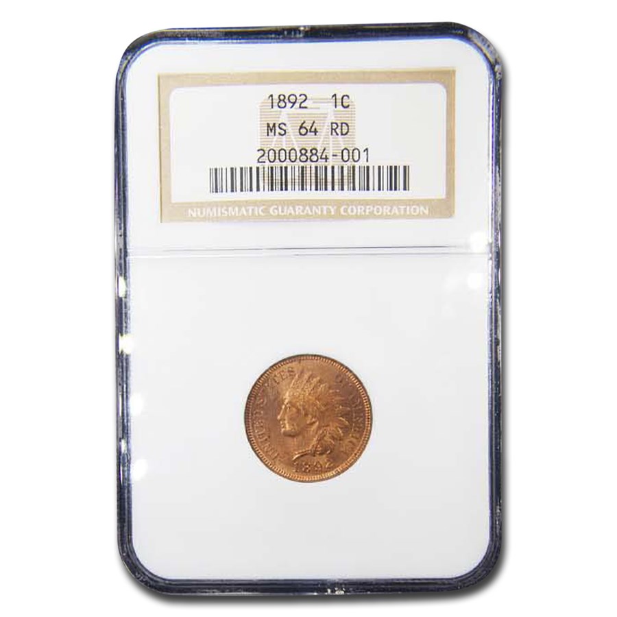 1892 Indian Head Cent MS-64 NGC (Red)